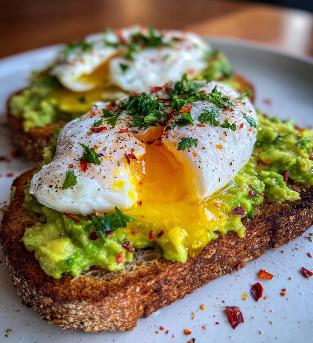 Avocado-Toast mit pochiertem Ei