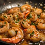 Garnelenpfanne mit Knoblauchbutter