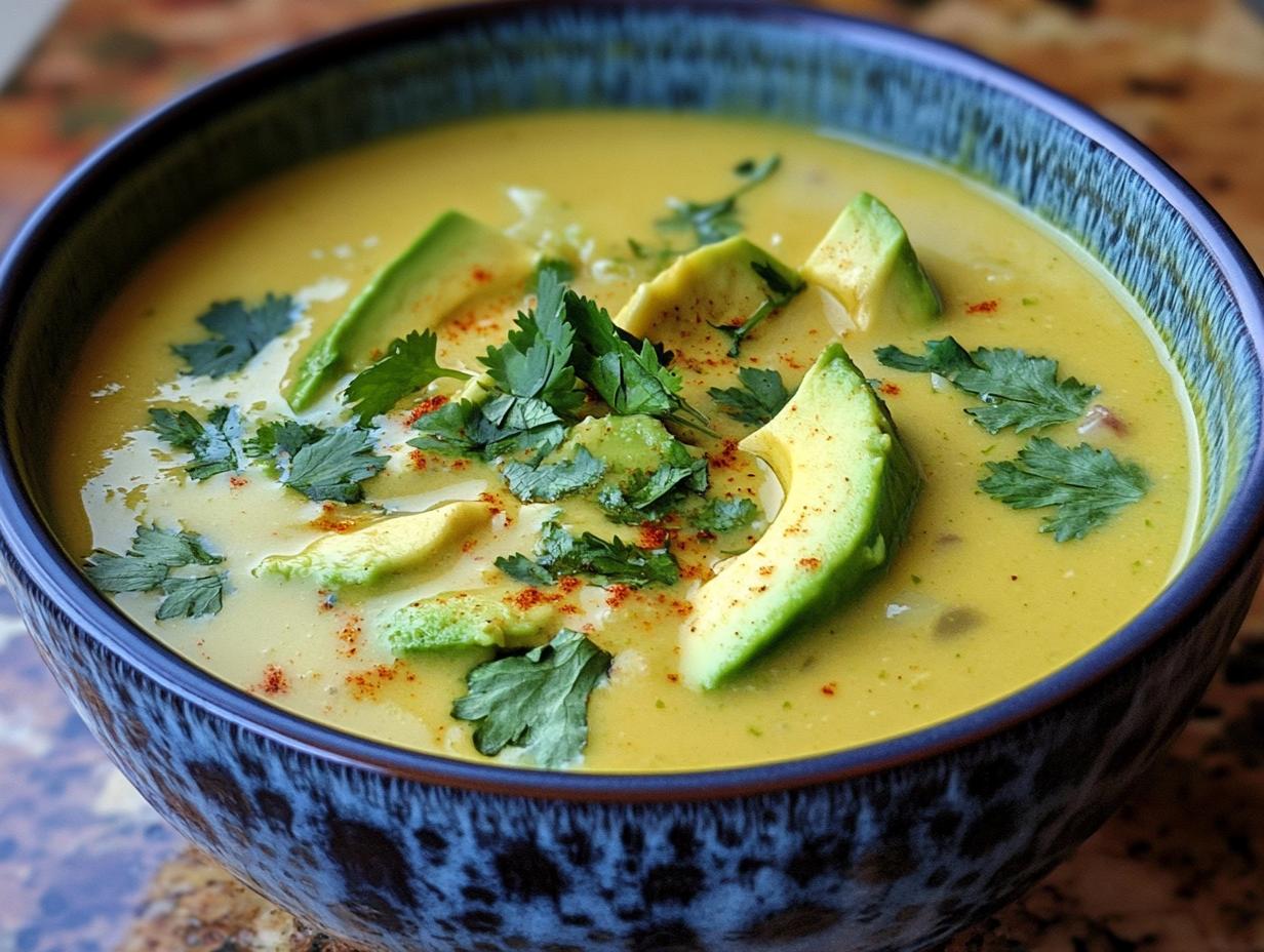 Limonen-Kokosnuss-Suppe mit Avocado - detail 1