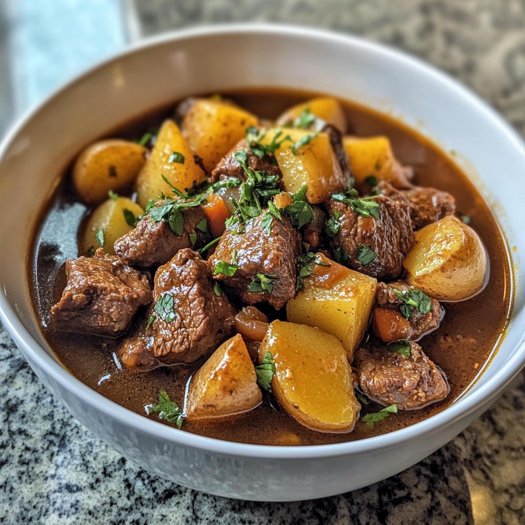 Beef-Stew mit Kräutern und Kartoffeln