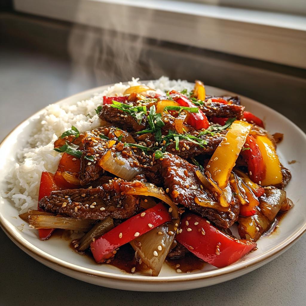 Bratpfannen-Rindersteak mit Paprika und Zwiebeln – Chinesischer Stil