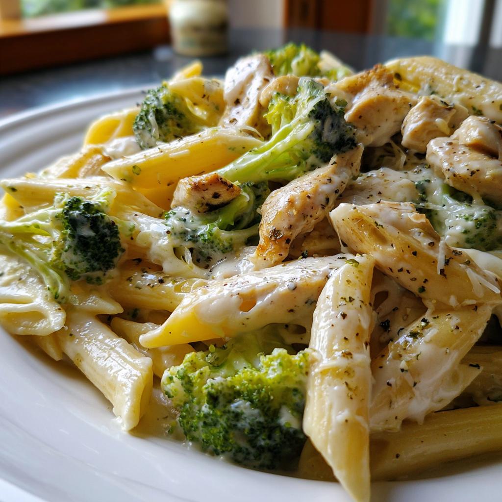 Cremige Brokkoli-Hähnchen-Pasta
