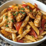 Cremige Cajun-Hähnchen-Pasta mit Paprika