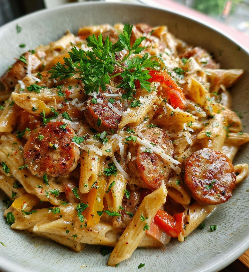 Cremige Cajun-Wurst-Pasta (Eintopf)