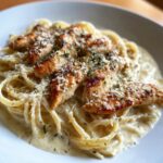Cremige Knoblauch-Hähnchen-Pasta