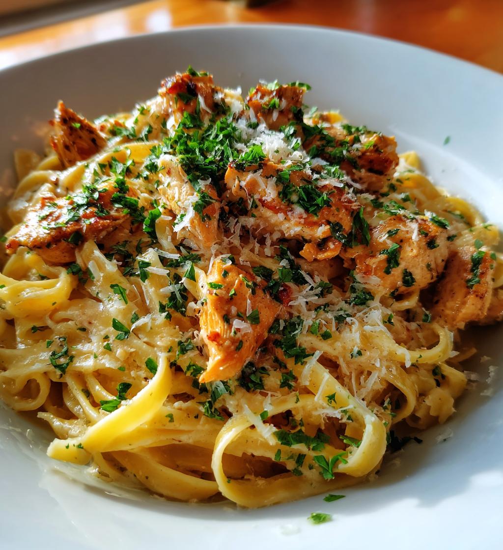 Cremige Knoblauch-Parmesan-Hähnchen-Pasta (einfaches 30-Minuten-Abendessen!)
