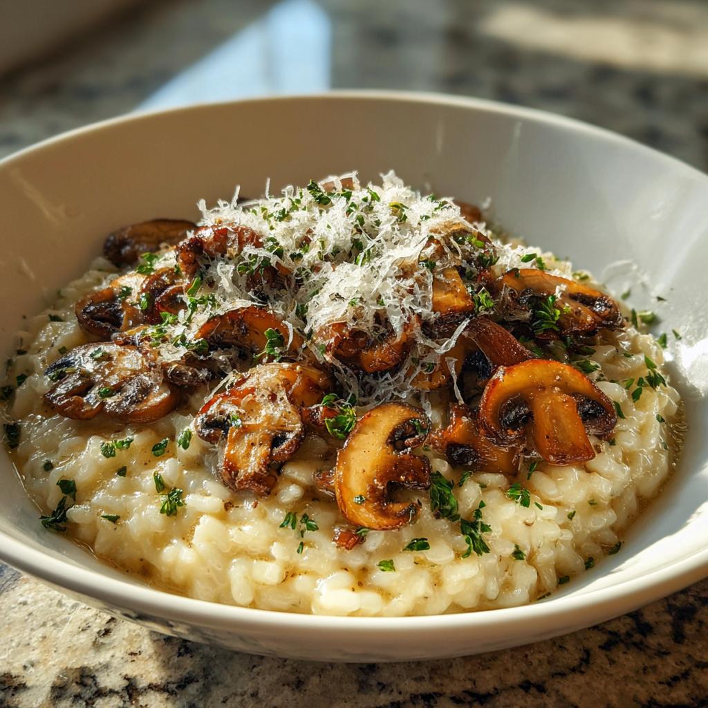 Cremige Risotto mit Pilzen und Parmesan