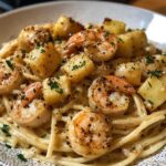 Cremige Toskana-Garnelenpasta mit gerösteten Kartoffeln