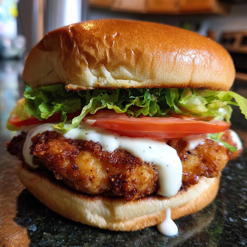 Crispy Chicken Burger mit Joghurtsauce