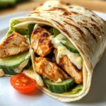 Einfache käsige Knoblauch-Hähnchen-Wraps