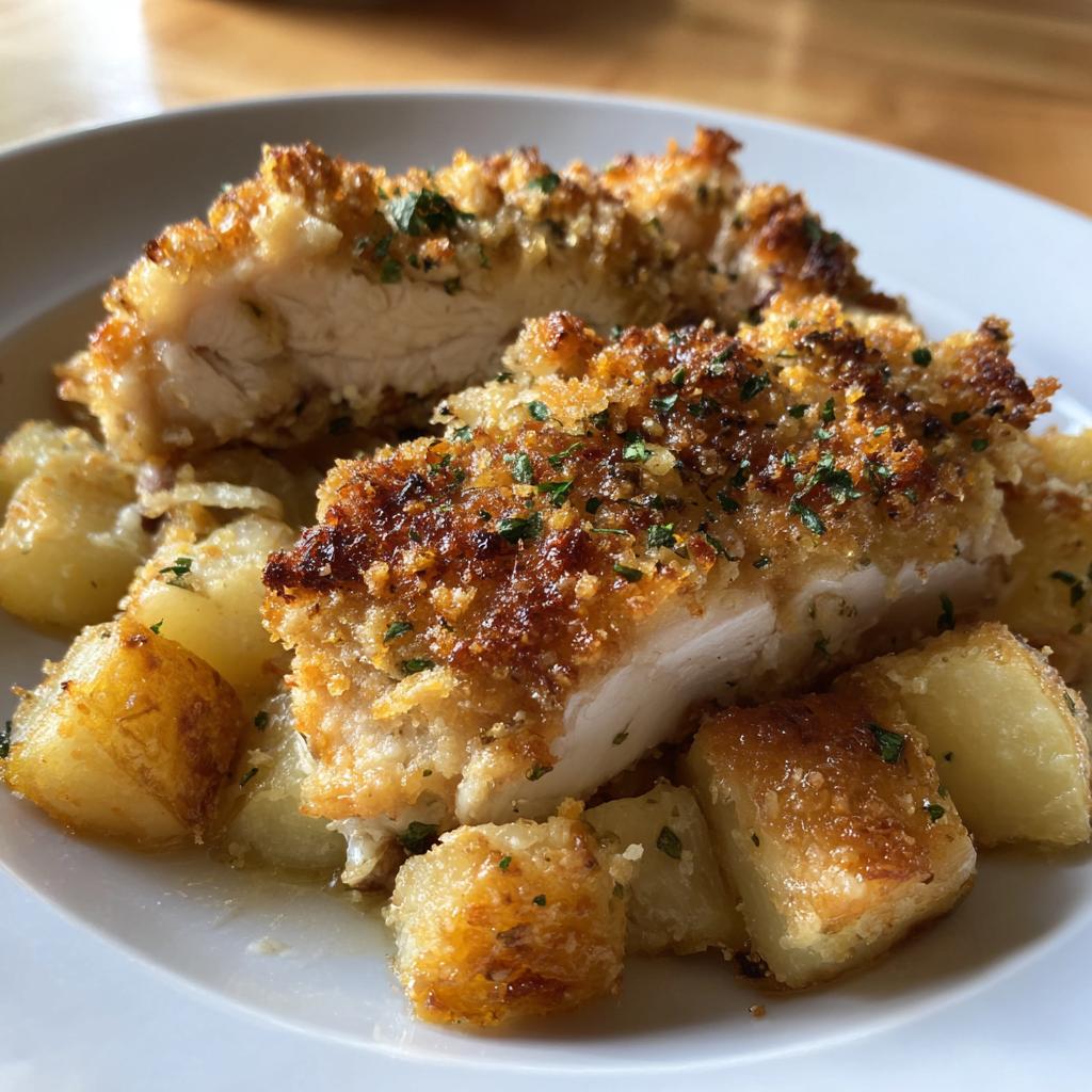 Einfaches Crockpot-Rezept: Knoblauch-Parmesan-Hähnchen mit Kartoffeln