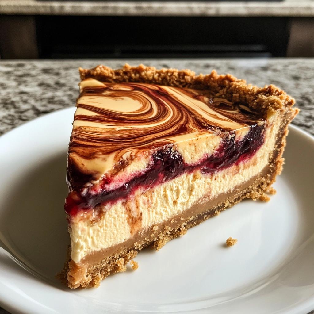 Erdnussbutter-und-Marmeladen-Käsekuchen