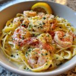 Garnelen-Alfredo-Pasta mit Zitronensauce