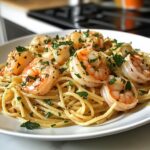 Garnelen-Scampi-Pasta mit Zitronen-Knoblauch-Sauce