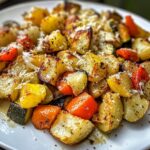 Gebratenes Gemüse mit Parmesan und Ofenkartoffeln