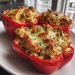 Gefüllte Paprika mit Hähnchen und Käse