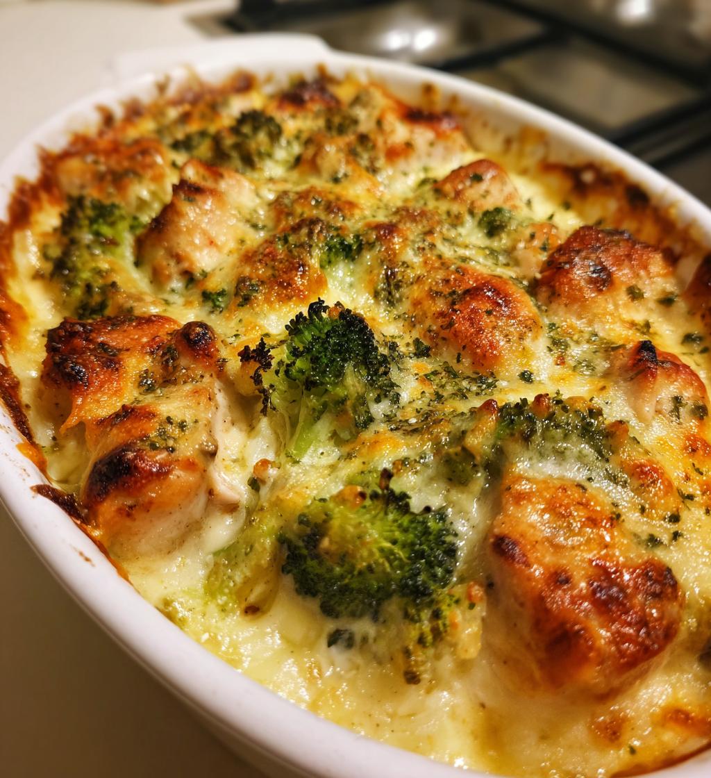 Hähnchen-Casserole mit Brokkoli und Käse