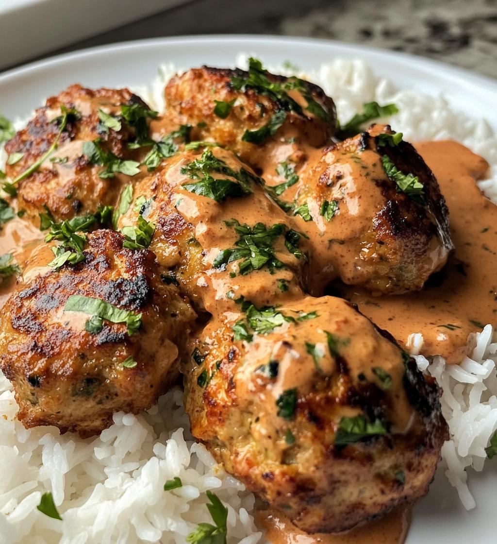 Hähnchen-Kofta mit Knoblauchsauce und Reis