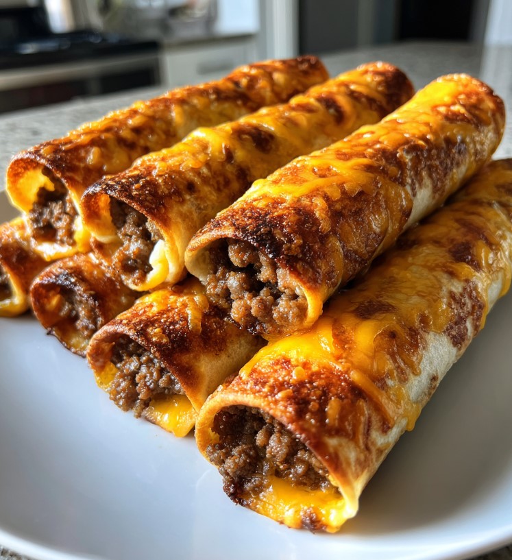 Knoblauchbutter-Rindfleisch-Cheeseburger-Rollups
