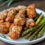 Knusprige Chicken Wings mit Parmesan-Spargel