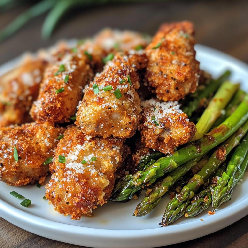 Knusprige Chicken Wings mit Parmesan-Spargel
