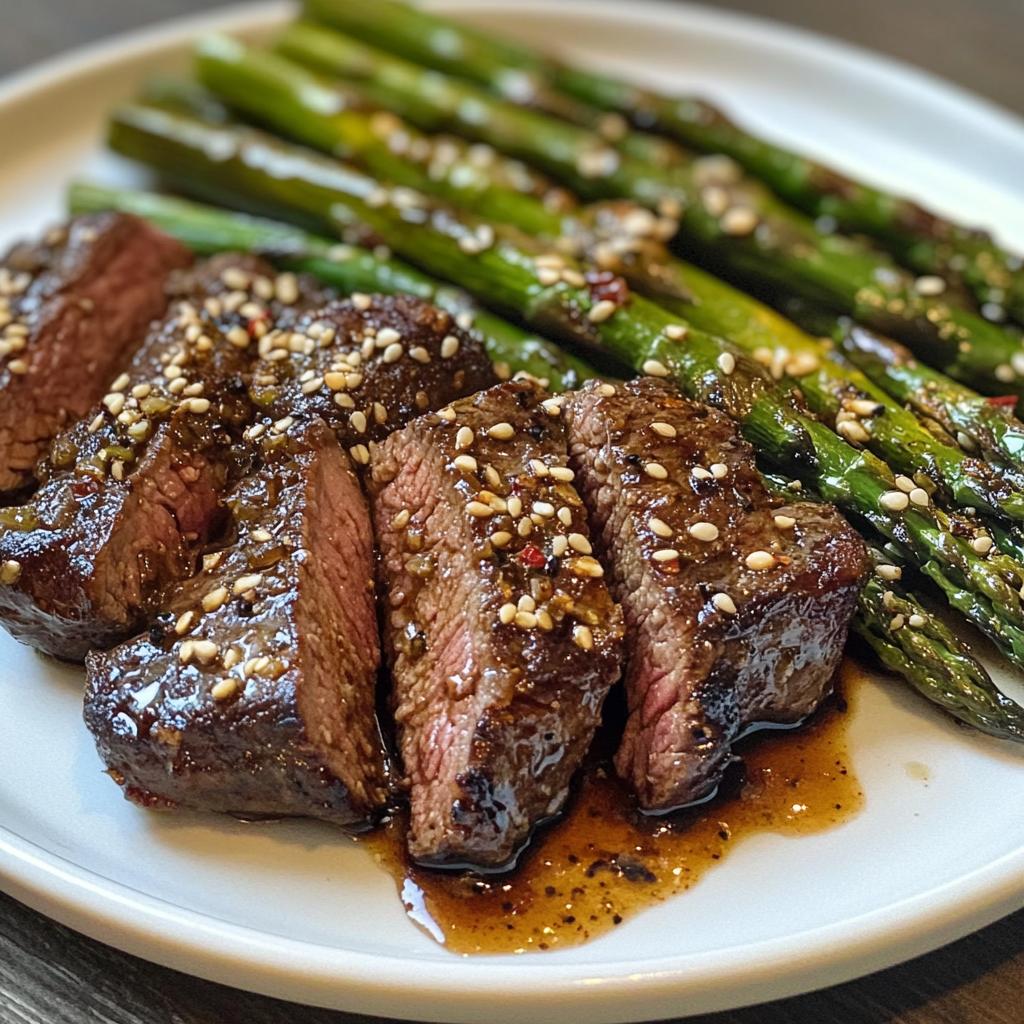 Koreanischer Schmorbraten mit gegrilltem Parmesan-Spargel