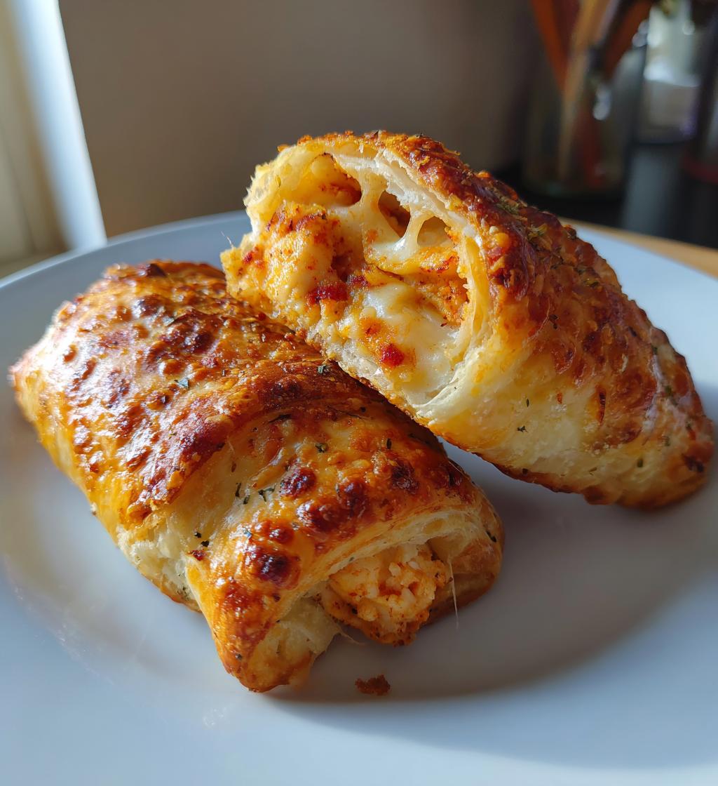 Käse-Hähnchen-Rollen aus Blätterteig