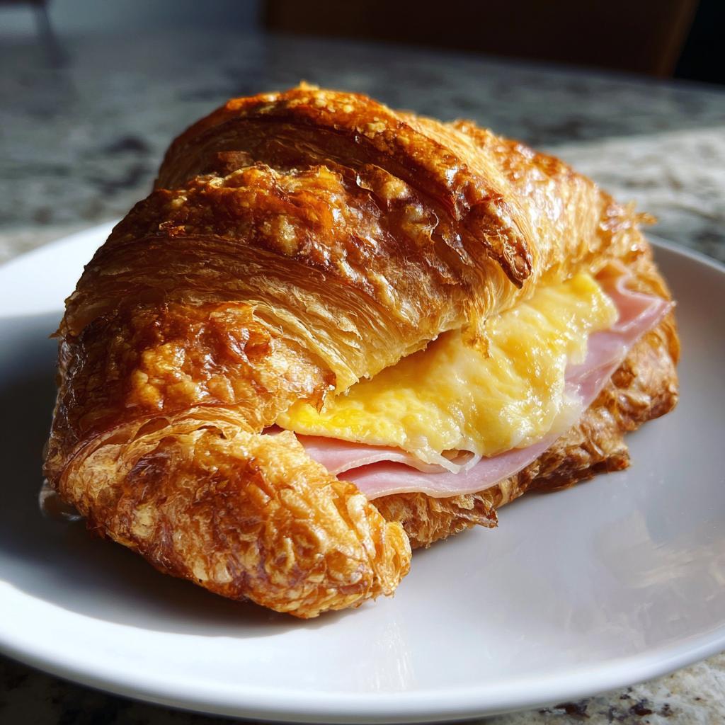 Käse-Schinken-Croissant aus dem Ofen
