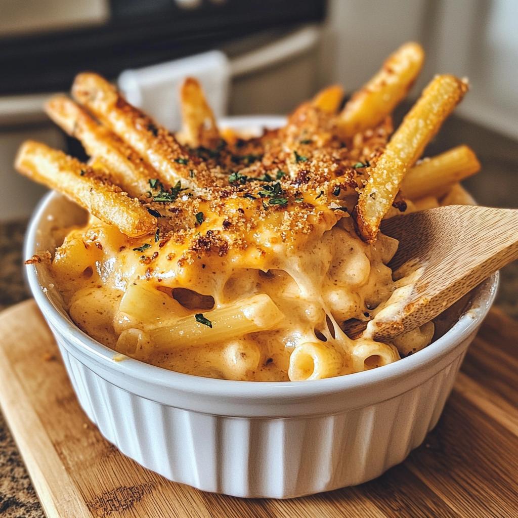 Mac and Cheese mit knusprigen Pommes frites