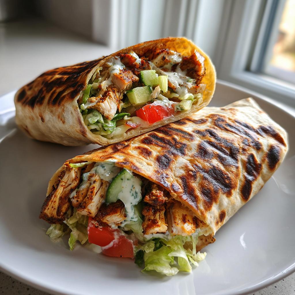 Mediterraner Chicken Shawarma Wrap