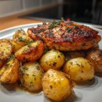 Ofenkartoffeln mit Hähnchen und Kräutern