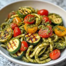 25-Minuten Pesto-Pasta mit gegrilltem Gemüse - unwiderstehlich!