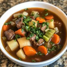 Perfekte Rindfleisch-Gemüsesuppe mit Kräutern in 1 Stunde