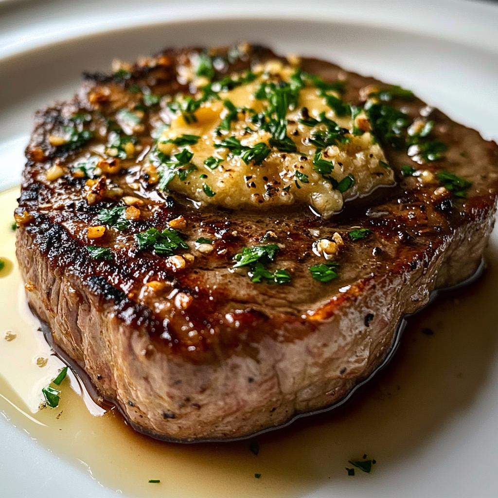 Steak mit Knoblauchbutter