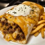 Taco Melts – Hausgemachter Taco Bell Beefy Melt Burrito mit goldenen Pommes
