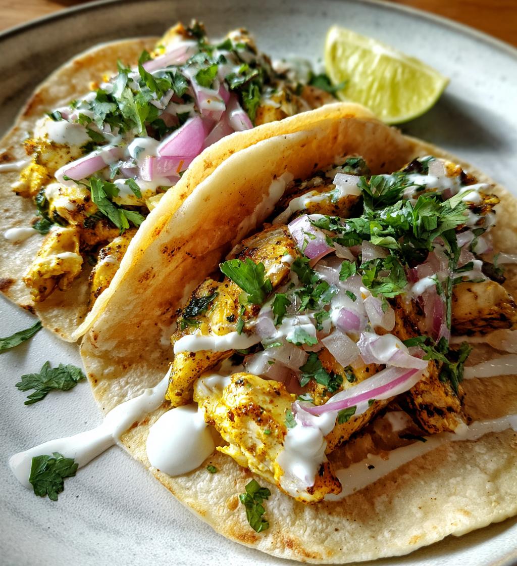 Tacos mit Hähnchen und frischem Koriander