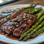 Teriyaki-Steak mit geröstetem Spargel