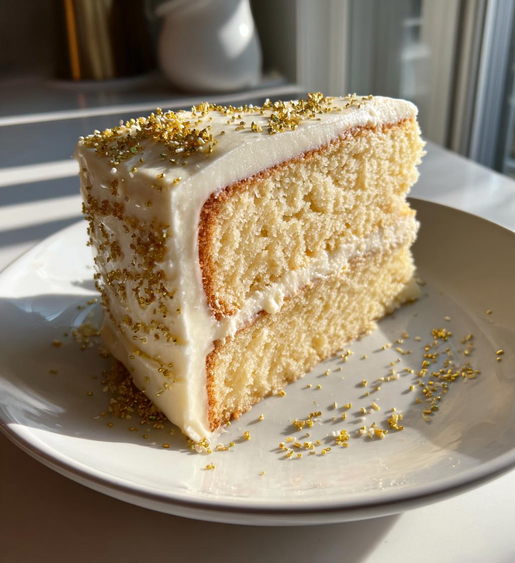 Vanille-Buttercreme-Torte mit Goldstreuseln
