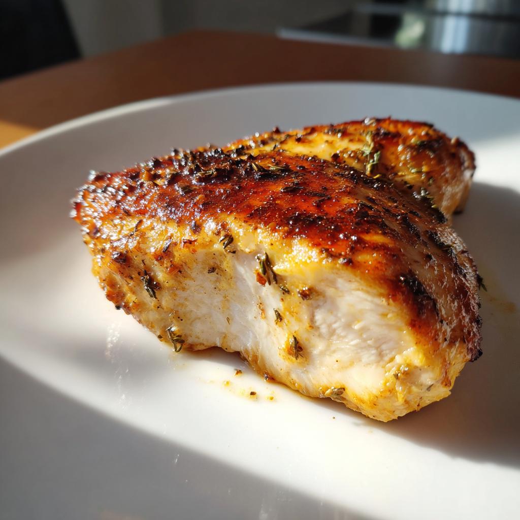 Zartes Hähnchenbrustfilet, das auf der Zunge zergeht