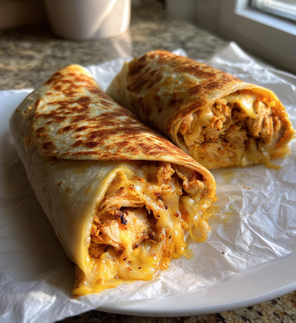 Zartschmelzende Knoblauch-Käse-Hähnchen-Wraps, die du lieben wirst