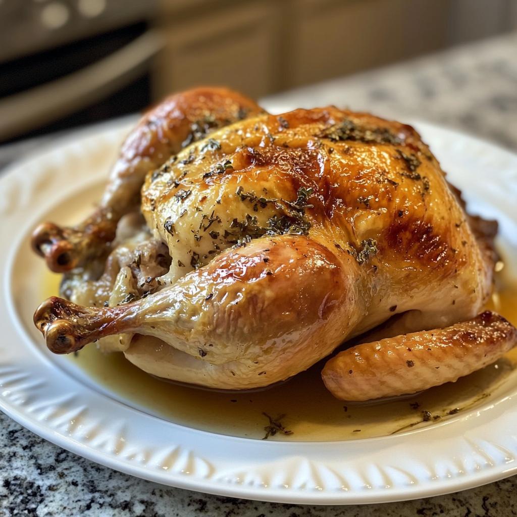 Brathähnchen mit Knoblauch-Kräuter-Butter