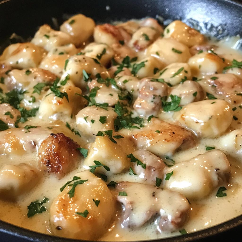 Cremige Hähnchen-Gnocchi