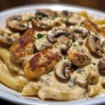 Cremige Hähnchen-Pilz-Pasta