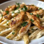 Cremige Pasta mit Hähnchenstreifen