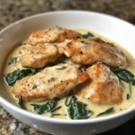 Cremiges Hähnchen mit Spinat