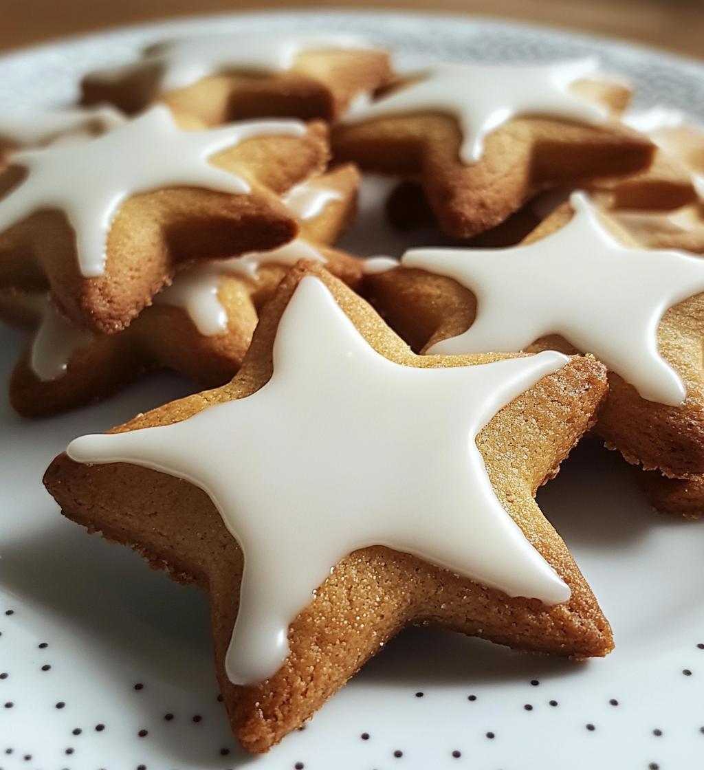 Festliche Lebkuchensterne mit Vanilleglasur