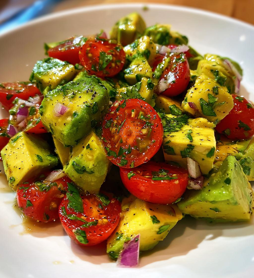 Frischer Avocadosalat mit Limetten-Honig-Dressing