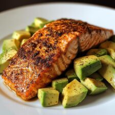 25 Minuten Gebackener Cajun-Lachs mit Avocado – himmlisch einfach