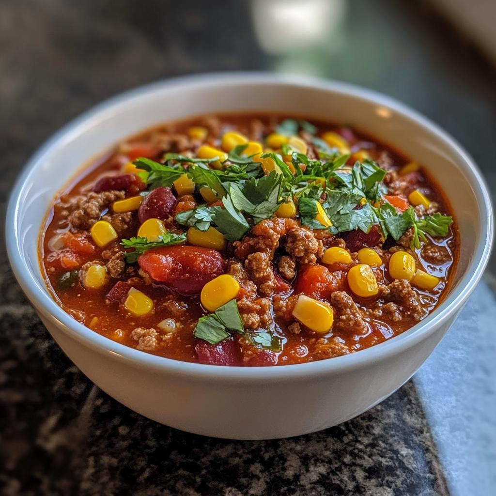 Hackfleisch Rezepte für Chili ohne Alkohol, mit Tomaten und Mais.