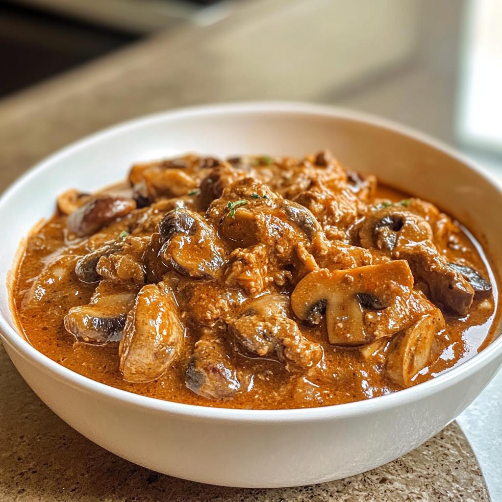 Hackfleisch-Stroganoff